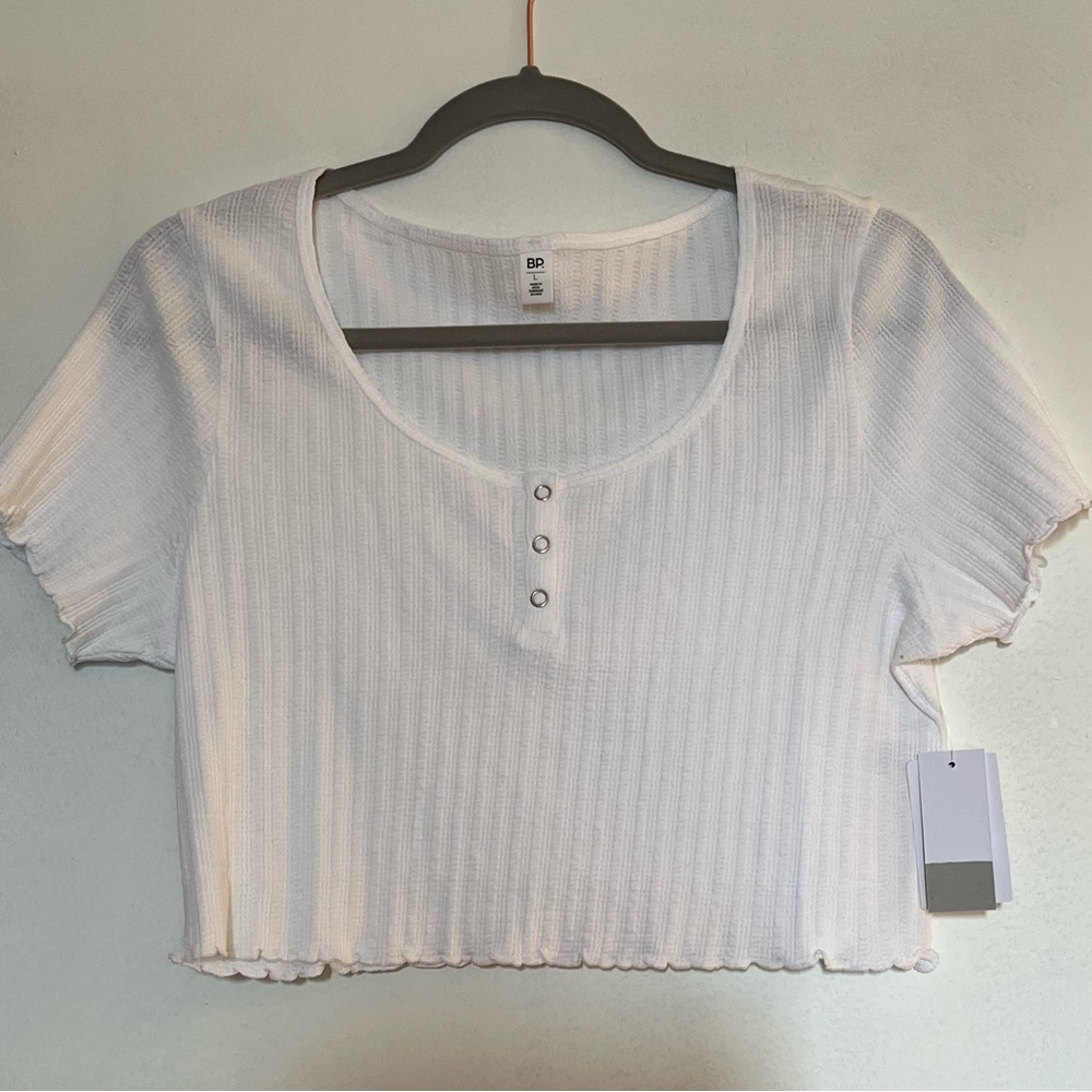 White BP cropped top